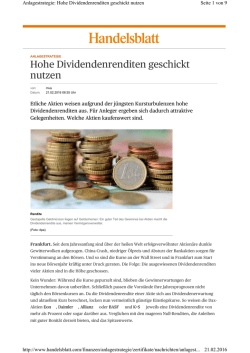 Hohe Dividendenrenditen geschickt nutzen