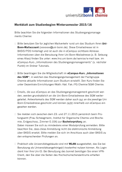 Merkblatt zum Studienbeginn Wintersemester 2015/16