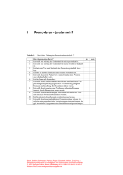I Promovieren &ndash; ja oder nein?