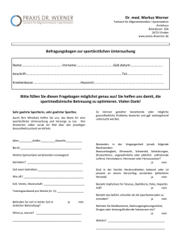 Fragebogen zur Sporttauglichkeit
