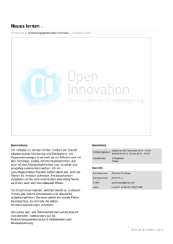 Neues lernen - Open Innovation