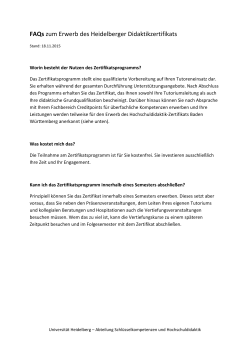 FAQs zum Erwerb des Heidelberger Didaktikzertifikats