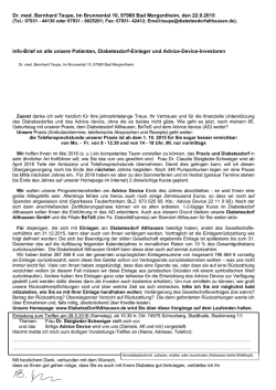 Rundbrief lesen - Diabetes Dorf Althausen