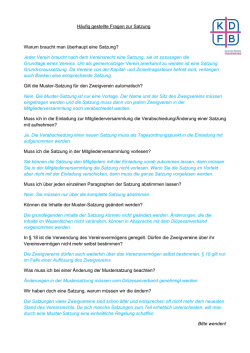 H&auml;ufig gestellte Fragen zur Satzung Warum braucht man &uuml;berhaupt