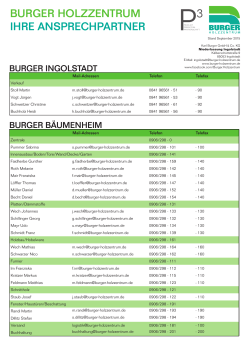 BURGER HOLZZENTRUM IHRE ANSPRECHPARTNER