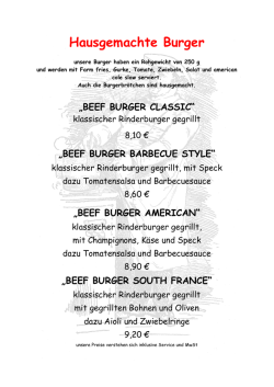 Hausgemachte Burger - Restaurant Regenbogen Kassel