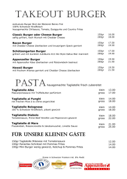 Burger & Pasta - Restaurant Schützengarten Takeout