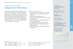 Aufgaben der VK-Leitung
