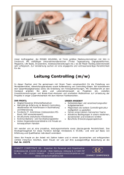 Leitung Controlling (m/w)