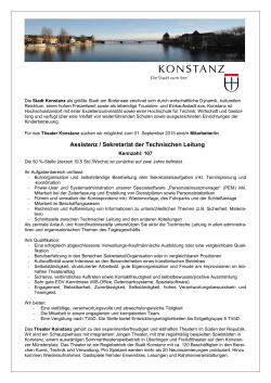 Assistenz/Sekretariat der Technischen Leitung ab 1.9.2015