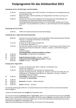 Festprogramm Sch&uuml;tzen