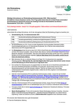 Info R&uuml;ckmeldung