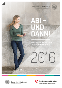 ABI – UND DANN! - Universität Hohenheim