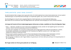 Infoblatt: Implantate und was dann?