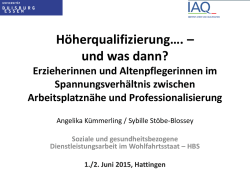 H&ouml;herqualifizierung &ndash; und was dann?