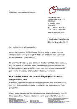 Infoschreiben Gefäßstudie Köln, im November 2015 Bitte schicken