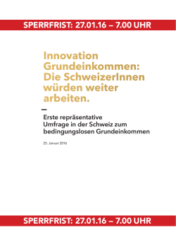 Innovation Grundeinkommen: Die SchweizerInnen