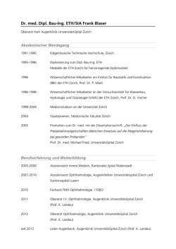 Dr. med. Frank Blaser - Augenklinik