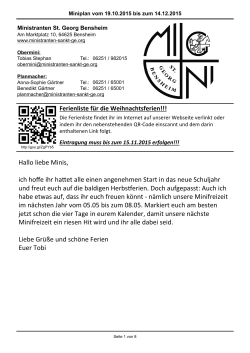 Hallo liebe Minis, ich hoffe ihr ha1et alle einen angenehmen Start in