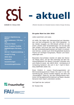 Ein guter Start ins Jahr 2016 Liebe Leserinnen und Leser, ich hoffe