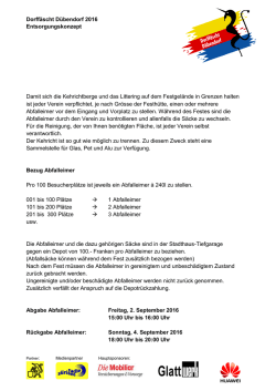 Dorff&auml;scht D&uuml;bendorf 2016 Entsorgungskonzept Damit sich die