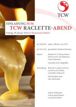 TCW Raclette-Abend im Restaurant Elefant