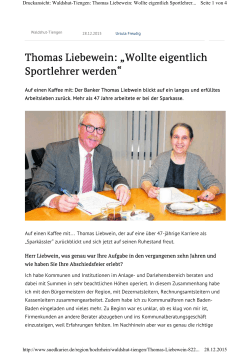 Thomas Liebewein: „Wollte eigentlich Sportlehrer werden“