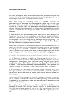 Jahresbericht Fram-Club 2014