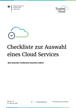 Checkliste zur Auswahl eines Cloud Services