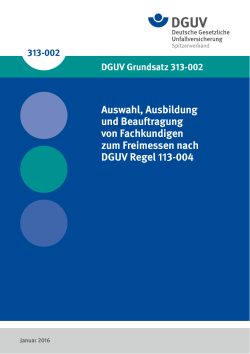 DGUV Grundsatz 313-002: "Auswahl, Ausbildung und Beauftragung