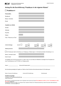 Antrag für die Durchführung "Praktikum in der eigenen Klasse