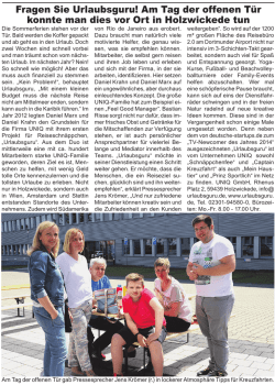 Fragen Sie Urlaubsguru! Am Tag der offenen Tür konnte man dies