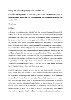 Eine andere Arbeitspolitik f&uuml;r die Gleichstellung