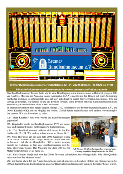 Das Rundfunkmuseum Bremen hatte ich für eine Besichtigung