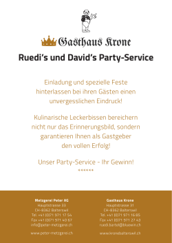Einladung und - Gasthof Krone in Balterswil / Party
