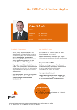 Peter Schmid Ihr KMU-Kontakt in Ihrer Region