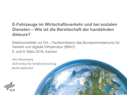 E-Fahrzeuge im Wirtschaftsverkehr und bei sozialen Diensten