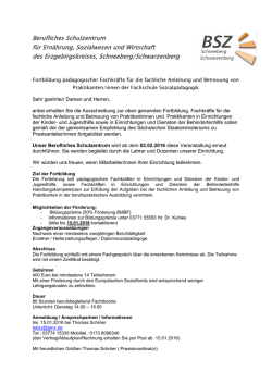 Info`s hier - BSZ f&uuml;r Ern&auml;hrung, Sozialwesen und Wirtschaft