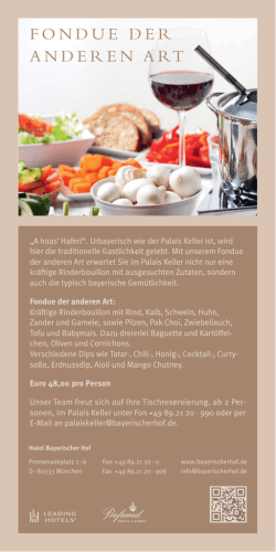fondue der anderen art - Hotel Bayerischer Hof