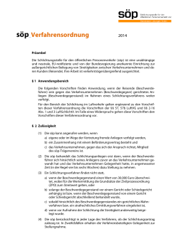 Verfahrensordnung - s&ouml;p Schlichtungsstelle f&uuml;r den &ouml;ffentlichen