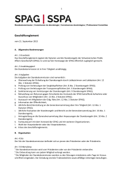 Geschäftsreglement - Schweizerische Public Affairs Gesellschaft