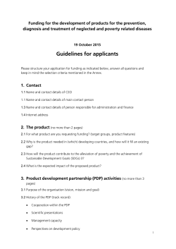 Guidelines for applicants