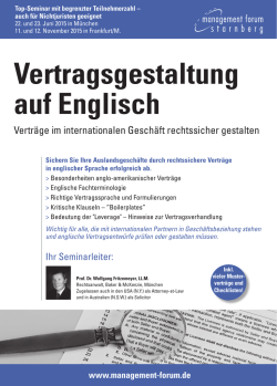 Vertragsgestaltung auf Englisch - Management Forum Starnberg GmbH