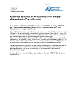 Rückblick Symposium Kompetenzen von morgen – akutstationäre