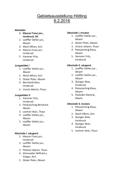 Ergebnisliste Gebietsausstellung Hoetting