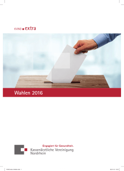 KVNO extra | Wahlen 2016 - Kassenärztliche Vereinigung Nordrhein