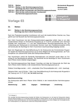 Vorlage 03: Wahlen - Evangelisch in Wuppertal