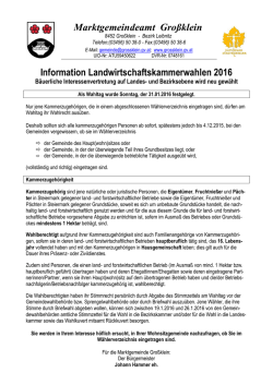 Informationen LWK Wahlen - Marktgemeinde Gro&szlig;klein