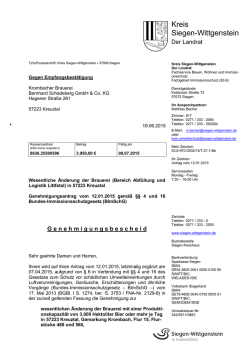 02_15 Bescheid Krombacher Brauerei BHKW