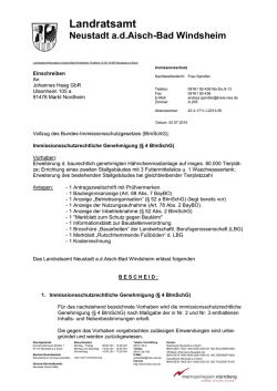 Dokumentenvorlage Bescheid Landratsamt Neustadt a.d. Aisch